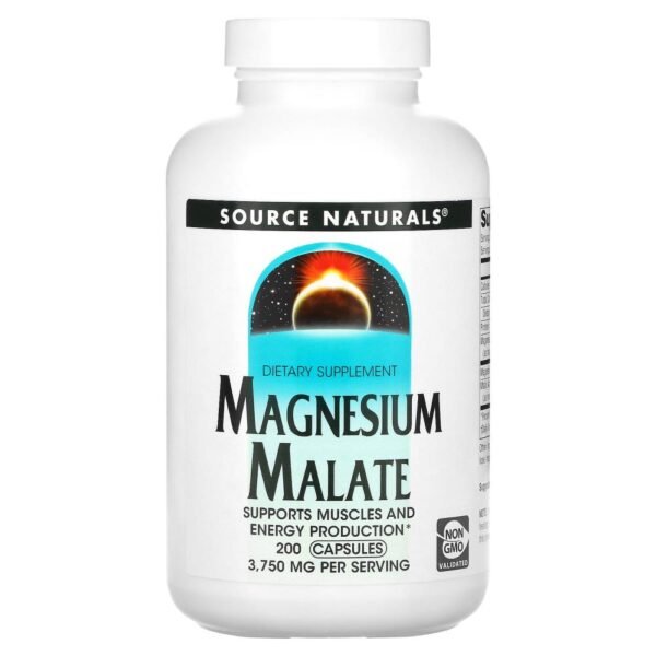 Source Naturals Magnesium Malate 3750 mg 200 Capsules (625 mg per Capsule)