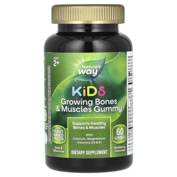Nature's Way Kids Growing Bones & Muscles Gummy Ages 2 + Wildberry 60 Gummies