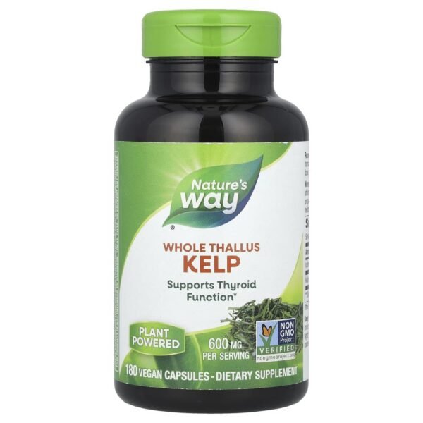 Nature's Way Kelp Whole Thallus 600 mg 180 Vegan Capsules