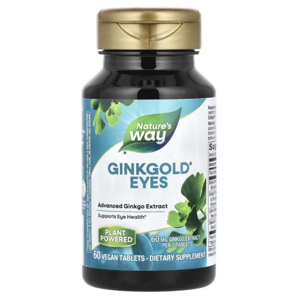 Nature's Way Ginkgold Eyes 60 mg 60 Vegan Tablets (30 mg per Tablet)
