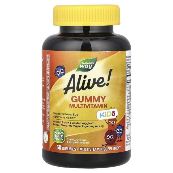 Nature's Way Alive! Kids Gummy Multivitamin Cherry Orange & Grape  60 Gummies