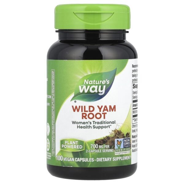 Nature's Way Wild Yam Root 700 mg  100 Vegan Capsules (350 mg per Capsule)