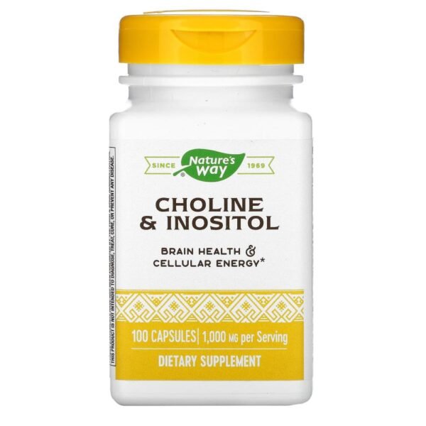 Nature's Way Choline & Inositol 1000 mg 100 Capsules (500 mg per Capsule)