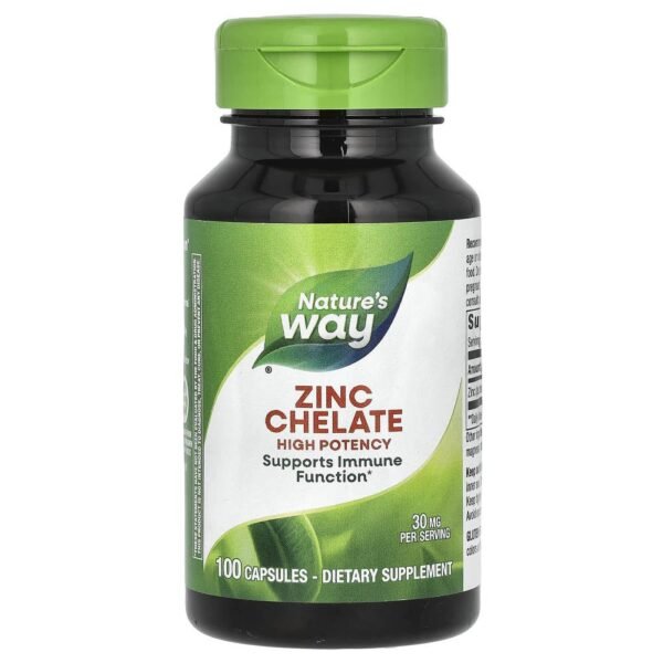Nature's Way Zinc Chelate 30 mg 100 Capsules