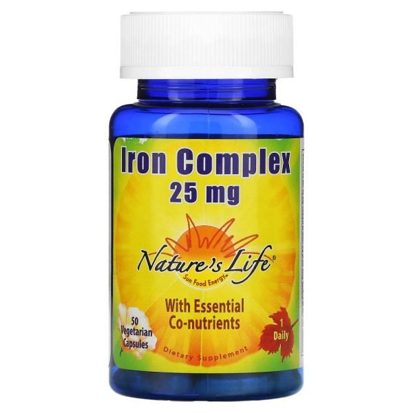 Nature's Life Iron Complex 25 mg 50 Vegetarian Capsules