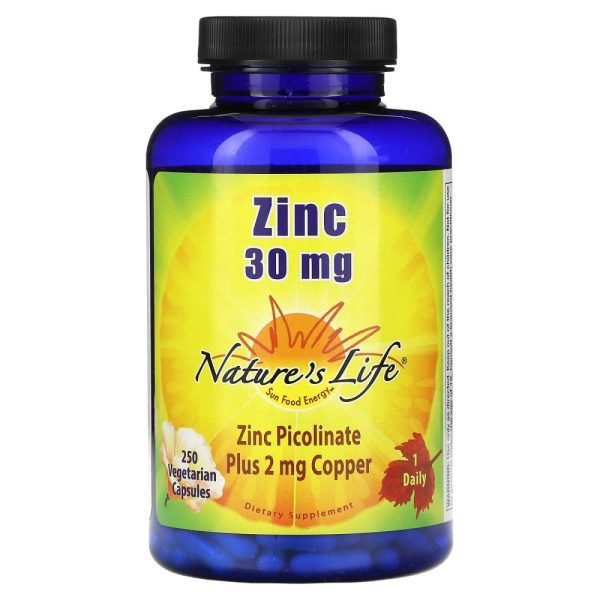 Nature's Life Zinc 30 mg 250 Vegetarian Capsules