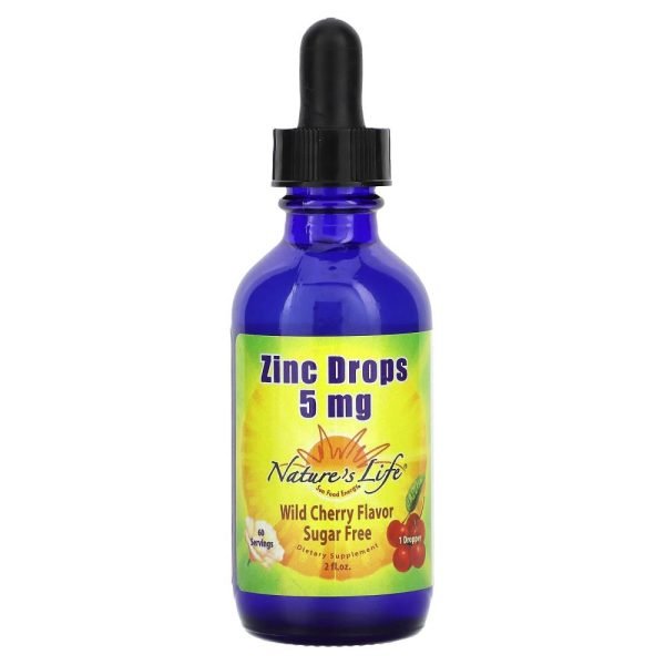 Nature's Life Zinc Drops Sugar Free Wild Cherry 5 mg 2 fl oz