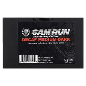 6AM Run Vitamin Kup Coffee Medium-Dark Decaf 12 Single Serve Cups 120g