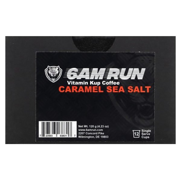 6AM Run Vitamin Kup Coffee Caramel Sea Salt 12 Single Serve Cups 120g
