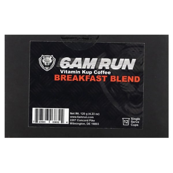 6AM Run Vitamin Kup Coffee Breakfast Blend Decaf 12 Single Serve Cups 120g
