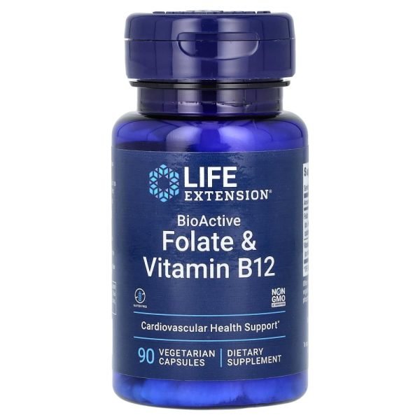 Life Extension BioActive Folate & Vitamin B12 90 Vegetarian Capsules