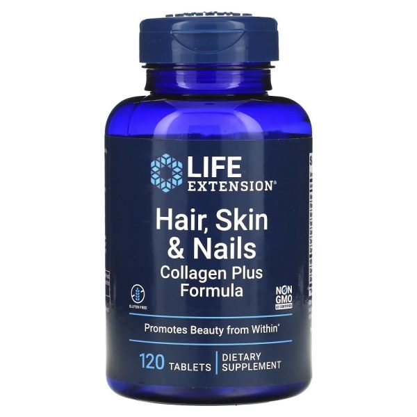 Life Extension Hair Skin & Nails Collagen Plus Formula 120 Tablets