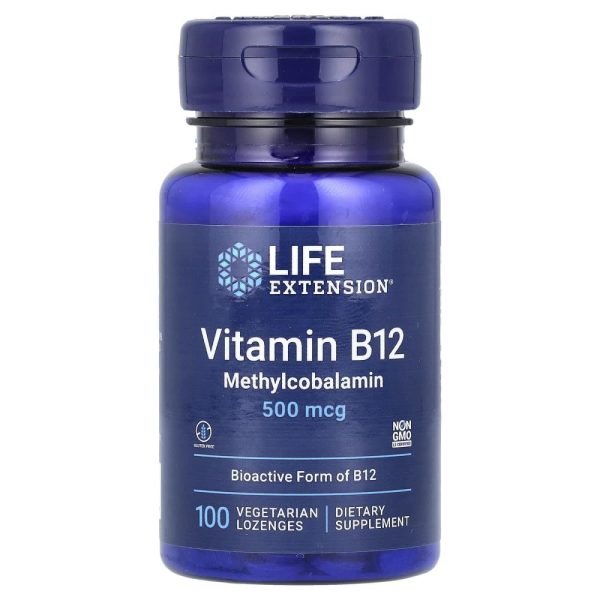 Life Extension Vitamin B12 Methylcobalamin 500 mcg 100 Vegetarian Lozenges