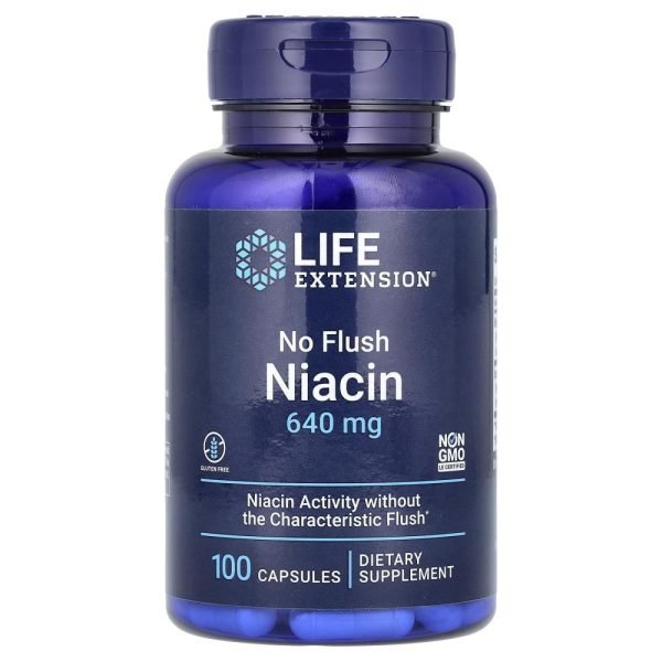 Life Extension No Flush Niacin 640 mg 100 Capsules