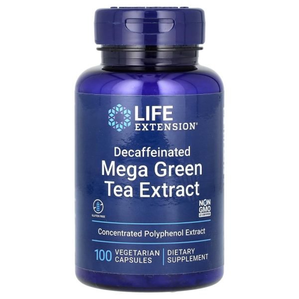 Life Extension Mega Green Tea Extract Decaffeinated 100 Vegetarian Capsules