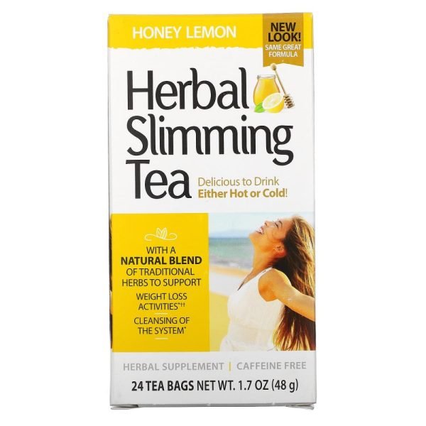 21st Century Herbal Slimming Tea Honey Lemon Caffeine Free 24 Tea Bags 48g