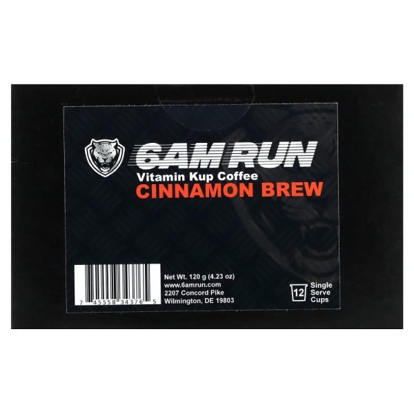 6AM Run Vitamin Kup Coffee Cinnamon Brew 12 Single Serve  Cups 120g