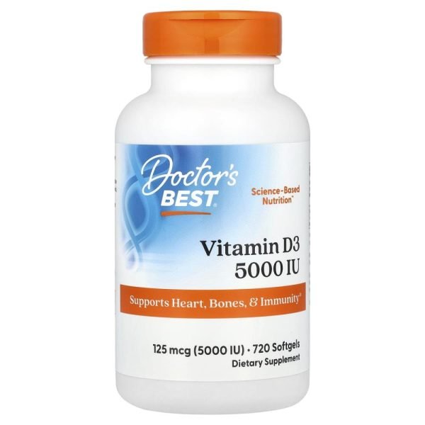 Doctor's Best Vitamin D3 125 mcg (5000 IU) 720 Softgels