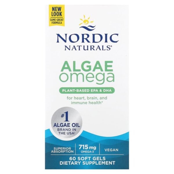 Nordic Naturals Algae Omega 715 mg 60 Soft Gels (357.5 mg per Soft Gel)