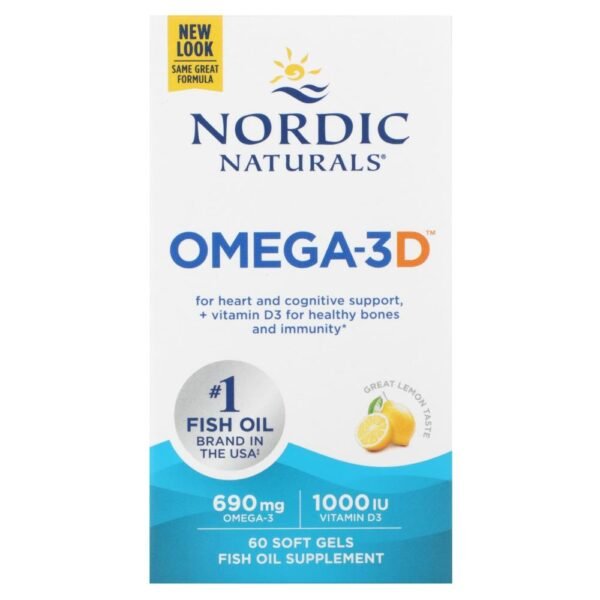 Nordic Naturals Omega-3D Lemon 60 Soft Gels