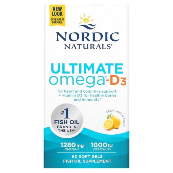 Nordic Naturals Ultimate Omega-D3 Lemon 60 Soft Gels