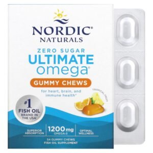 Nordic Naturals Ultimate Omega Tropical Fruit 1200 mg 54 Gummy Chews (600 mg per Gummy)