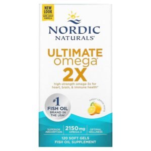 Nordic Naturals Ultimate Omega 2X Lemon 2150 mg 120 Soft Gels (1075 mg per Soft Gel)