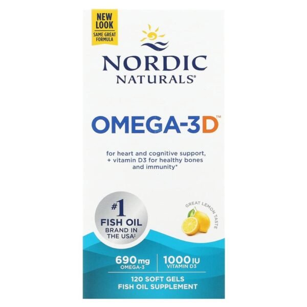 Nordic Naturals Omega-3D Lemon 120 Soft Gels