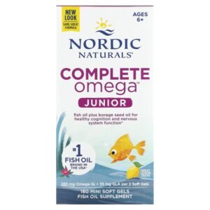 Nordic Naturals Complete Omega Junior Ages 6+ Lemon 180 Mini Soft Gels