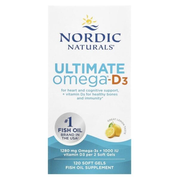 Nordic Naturals Ultimate Omega®-D3 Lemon 120 Soft Gels