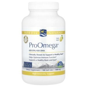 Nordic Naturals ProOmega® Lemon 1000 mg 180 Soft Gels (500 mg per Soft Gel)