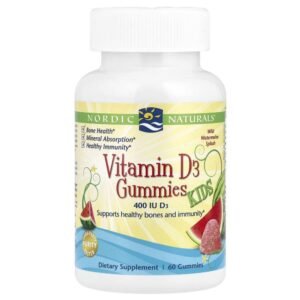 Nordic Naturals Kids Vitamin D3 Gummies Wild Watermelon Splash 400 IU 60 Gummies
