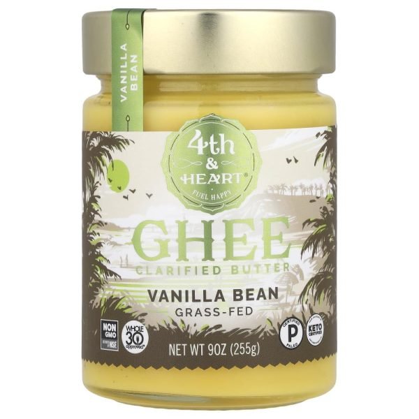 4th & Heart Ghee Clarified Butter Grass-Fed Vanilla Bean 225g