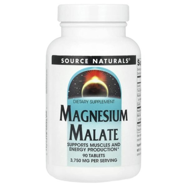 Source Naturals Magnesium Malate 3750 mg 90 Tablets (1250 mg Per Tablet)