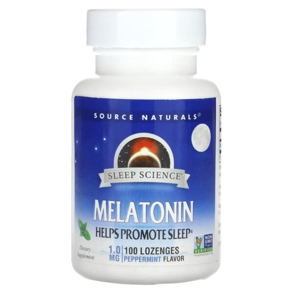 Source Naturals Melatonin Peppermint 1 mg 100 Lozenges