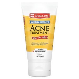 De La Cruz Acne Treatment Ointment with 10% Sulfur Maximum Strength 74g