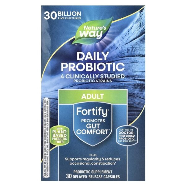 Nature's Way Fortify Daily Probiotic Adult 30 Billion CFU 30 Delayed-Release Capsules