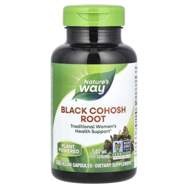 Nature's Way Black Cohosh Root 540 mg 180 Vegan Capsules