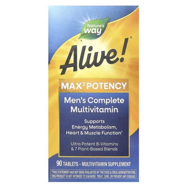 Nature's Way Alive!® Max3 Potency Men's Complete Multivitamin 90 Tablets