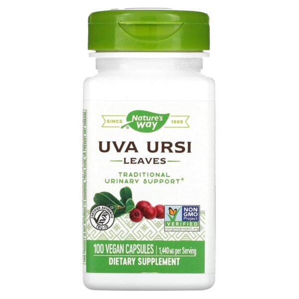 Nature's Way Uva Ursi Leaves 1440 mg 100 Vegan Capsules (480 mg per Capsule)