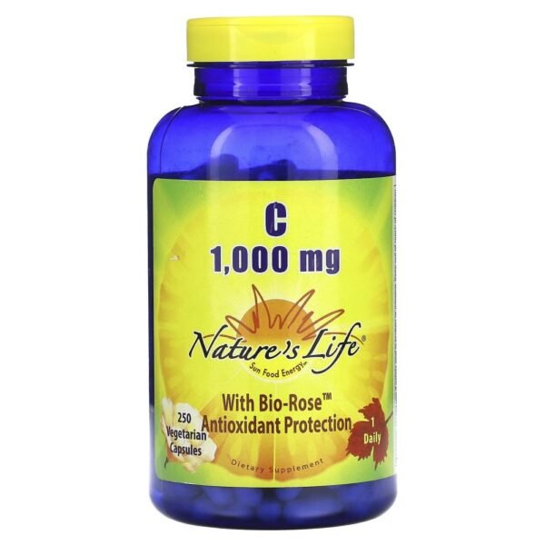 Nature's Life Vitamin C With Bio-Rose 1000 mg 250 Vegetarian Capsules
