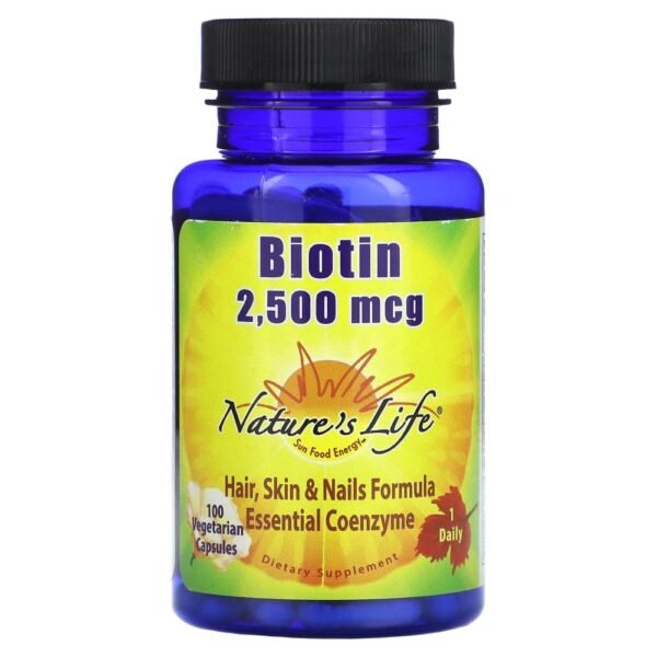 Nature's Life Biotin 2500 mcg 100 Vegetarian Capsules