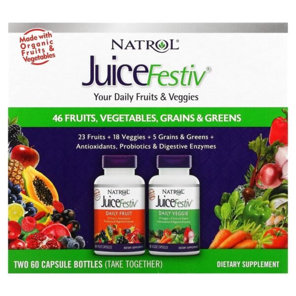 Natrol JuiceFestiv 2 Bottles 60 Capsules Each