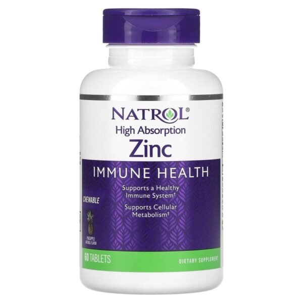 Natrol High Absorption Zinc Natural Pineapple 60 Tablets