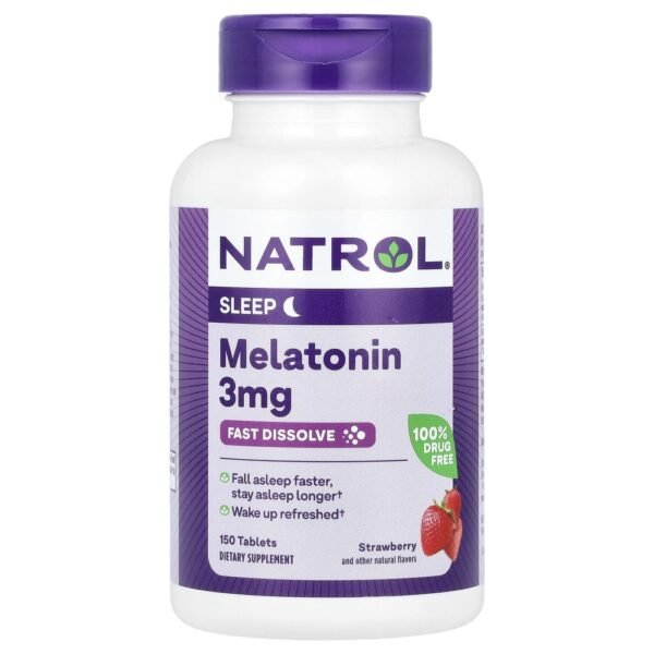 Natrol Melatonin Fast Dissolve Strawberry 3 mg 150 Tablets