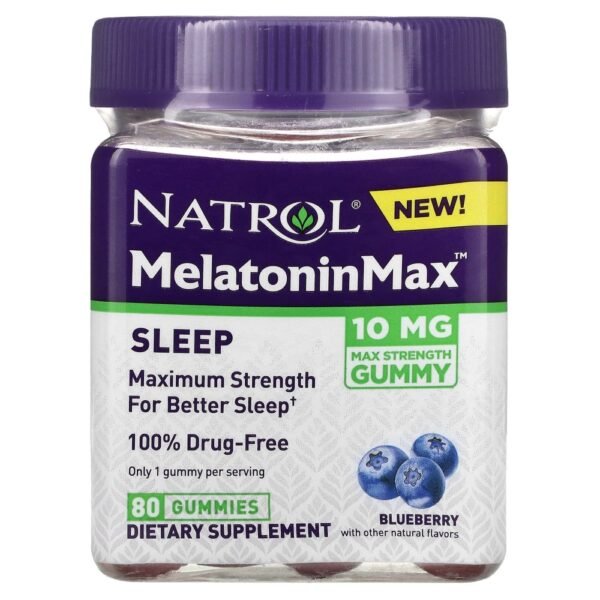 Natrol MelatoninMax Sleep Blueberry 10 mg 80 Gummies
