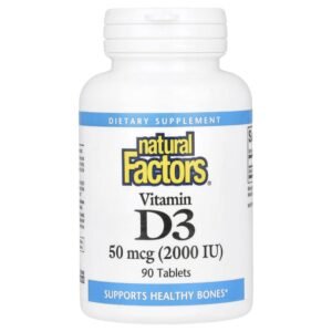 Natural Factors Vitamin D3 50 mcg (2000 IU) 90 Tablets