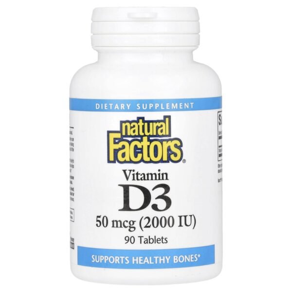 Natural Factors Vitamin D3 50 mcg (2000 IU) 90 Tablets