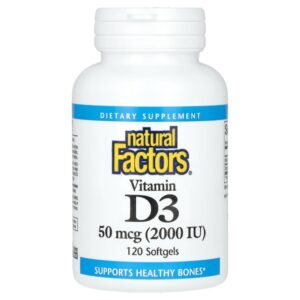 Natural Factors Vitamin D3 50 mcg (2000 IU) 120 Softgels
