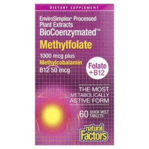 Natural Factors BioCoenzymated™ Methylfolate 1000 mcg 60 Quick Melt Tablets